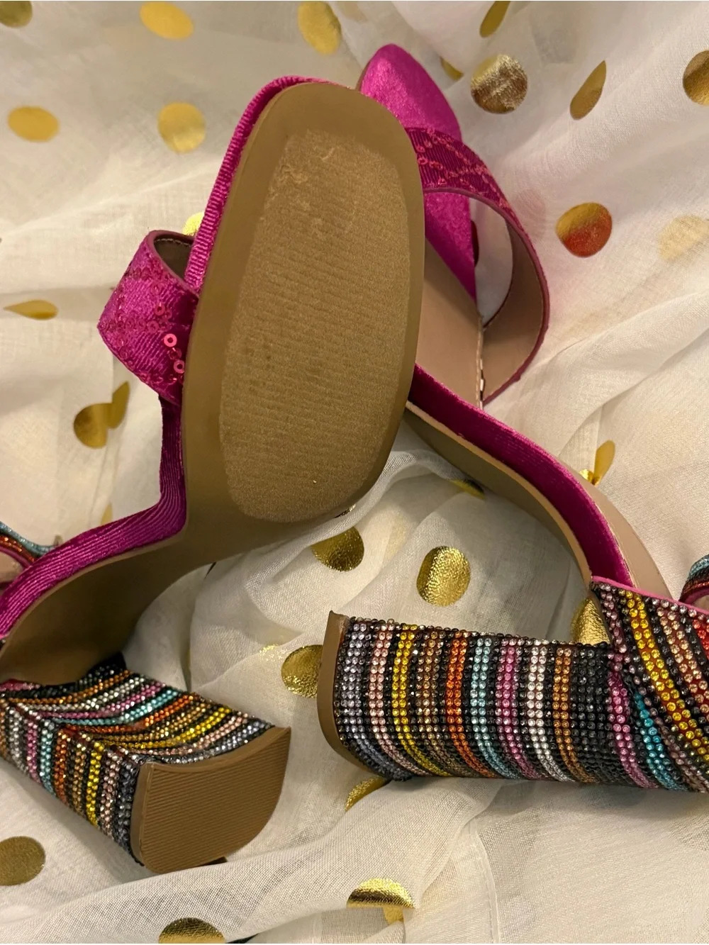 Betsey Johnson Fuchsia/HotPink Sequin Evening Sandals